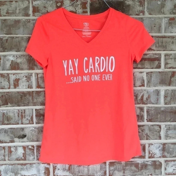Athletic Works Orange Graphic Workout T-shirt - Picture 1 of 5